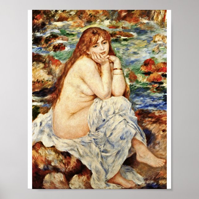 Auguste Renoir- Bather Seated On A Sand Bank Poster (Front)