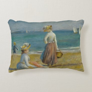 Auguste Renoir - Figures on the Beach Accent Pillow Auguste Renoir - Figures on the Beach Accent Pillow