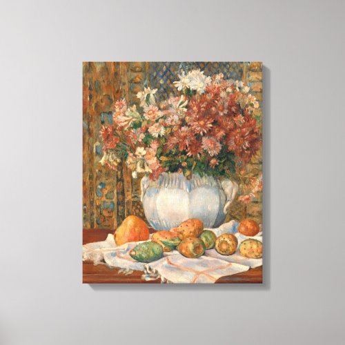 Auguste Renoir Still Life Flowers Prickly Pears Canvas Print