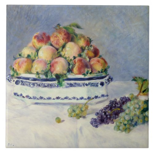 Auguste Renoir _Still Life with Peaches and Grapes Ceramic Tile