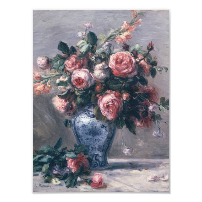 Auguste Renoir - Vase Of Roses Photo Print (Front)