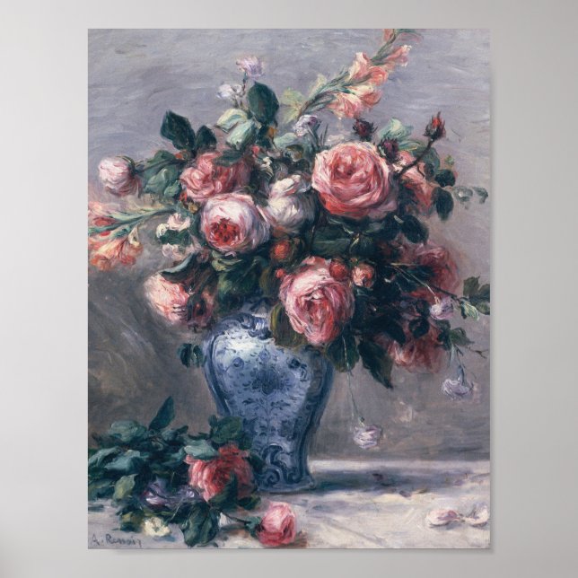 Auguste Renoir - Vase Of Roses Poster (Front)