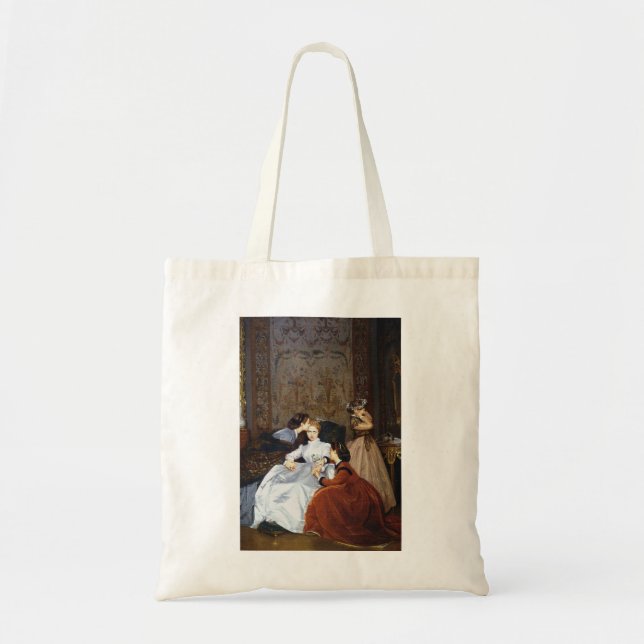 Auguste Toulmouche - The Hesitant Bride (1866) Tote Bag (Front)