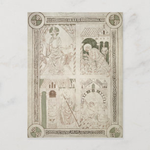 Augustine at the Feet of Christ & Scribe Postcard