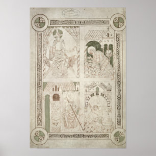 Augustine at the Feet of Christ & Scribe Poster