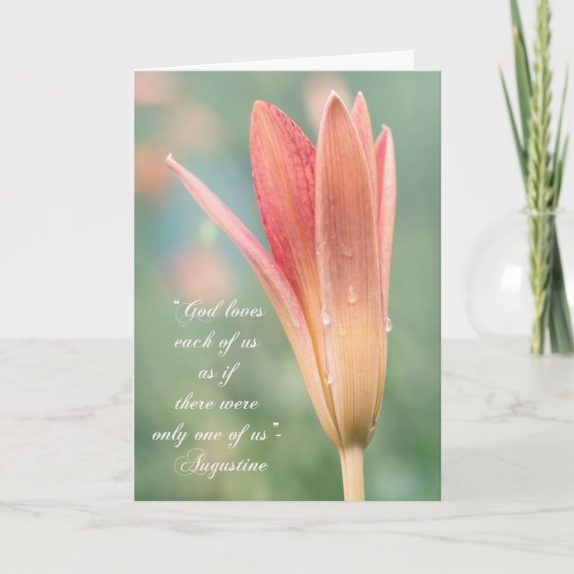 Augustine quote about God on Daylily photo Card (Front)