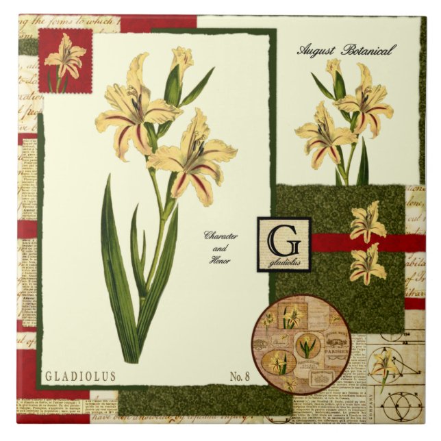 August's Flower Tile (Front)