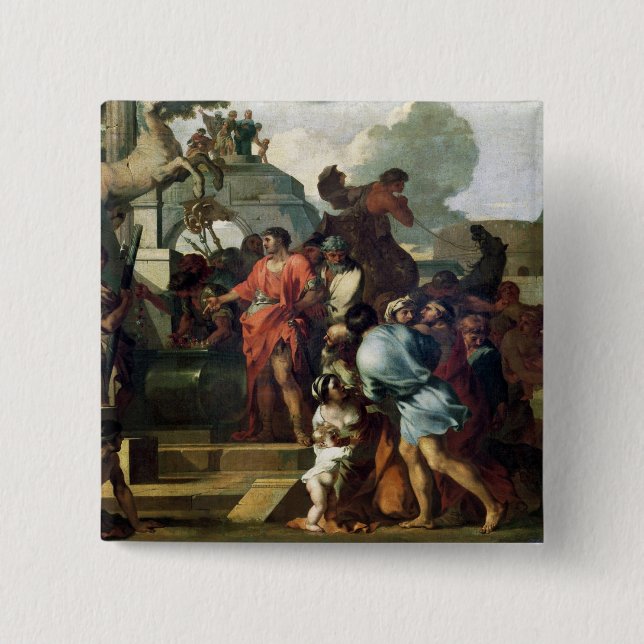 Augustus  before the Tomb of Alexander III Pinback Button (Front)