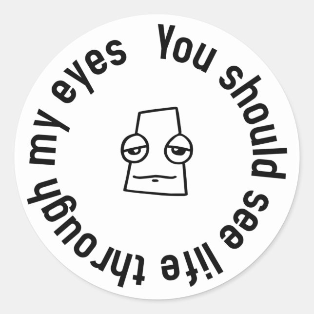 Auitsm Stickers,Through my eyes Classic Round Sticker (Front)