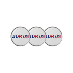 AUKUS AU UK US Security Pact Alliance Flags Golf Ball Marker