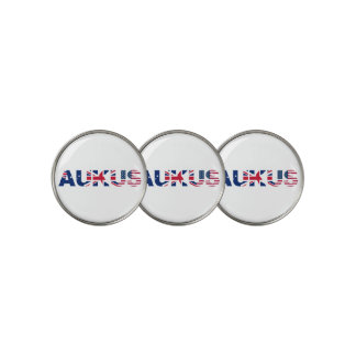 AUKUS AU UK US Security Pact Alliance Flags Golf Ball Marker