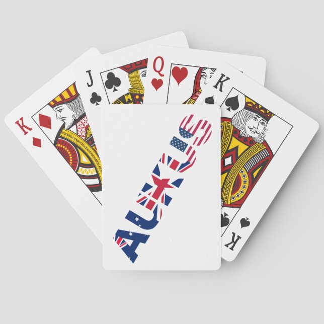 AUKUS AU UK US Security Pact Alliance Flags Poker Cards (Back)