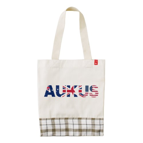 AUKUS AU UK US Security Pact Alliance Flags Zazzle HEART Tote Bag