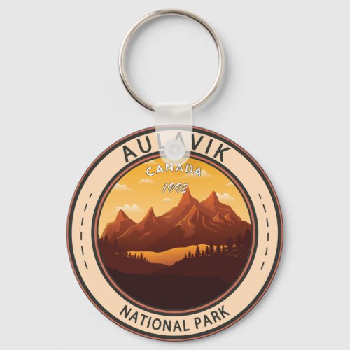 Aulavik National Park Canada Circle Vintage Keychain