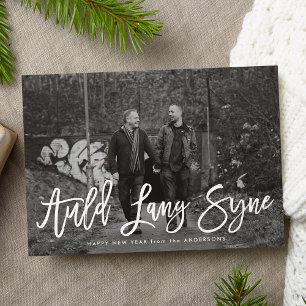 Auld Lang Syne Script   New Year Photo Card