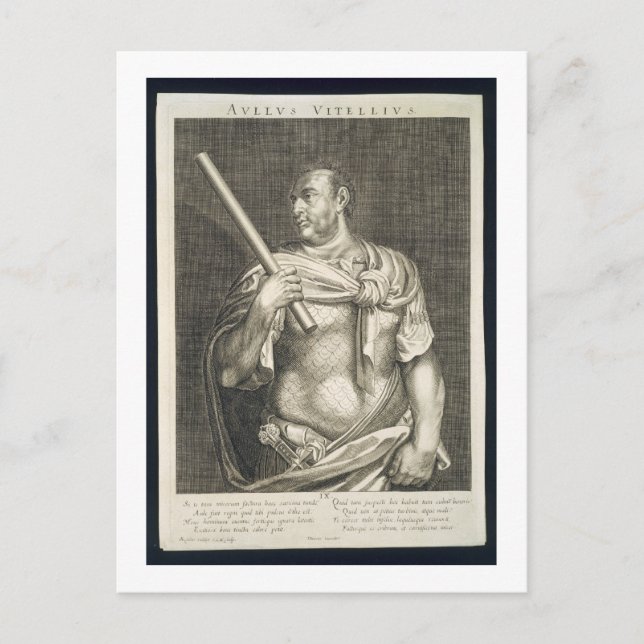 Aullus Vitellius Emperor of Rome 68 AD engraved by Postcard (Front)