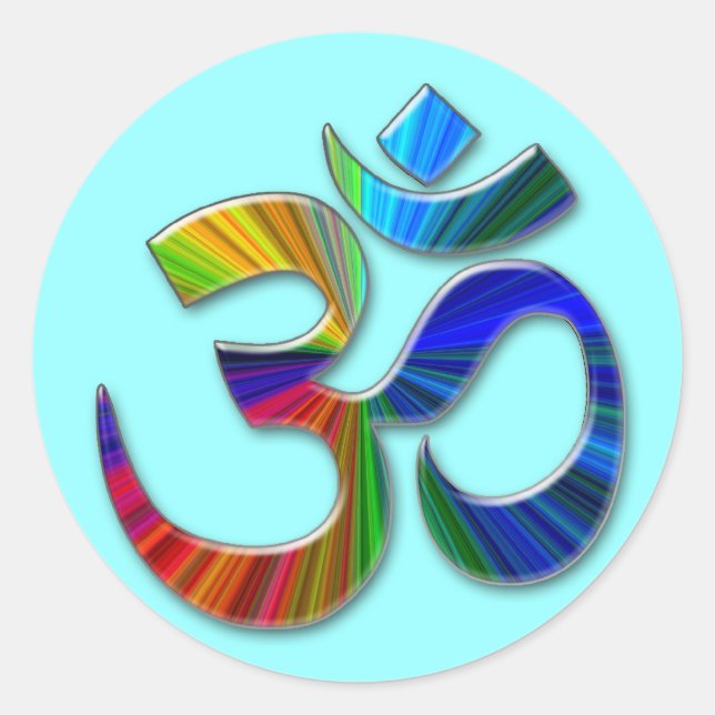 aum classic round sticker (Front)