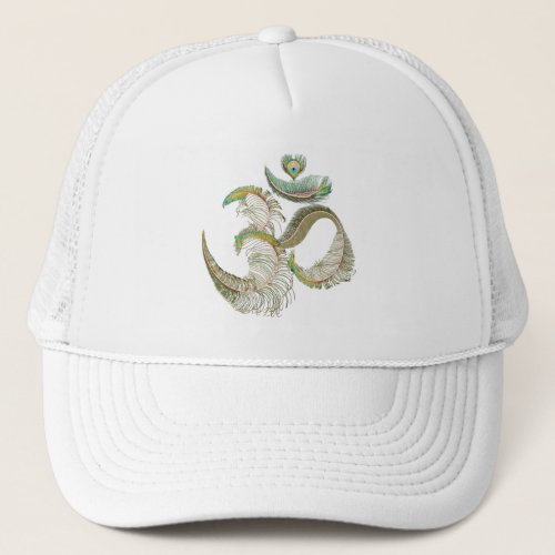 Aum East India Peacock molted feather Trucker Hat