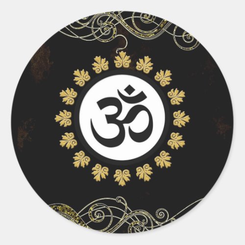 Aum _ Om _ Hindu Sacred Symbol Classic Round Sticker