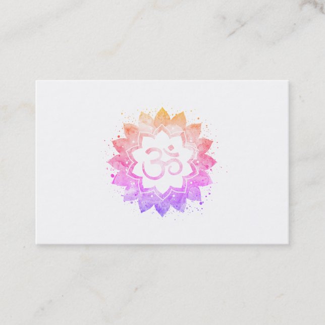 *~* Aum OMNew Age Lotus Flower Mandala Buddhist Business Card (Front)