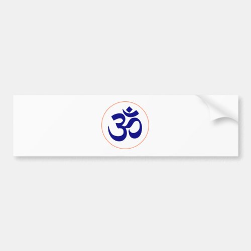 Aum or Om Symbol Blue with Coral Ring Bumper Sticker