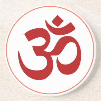 Aum or Om Symbol (Dark red color) Drink Coaster