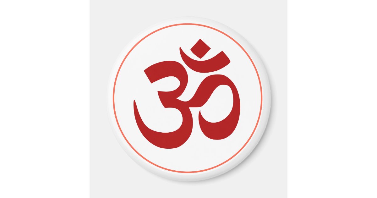 Aum Or Om Symbol Dark Red Color Magnet Zazzle Com