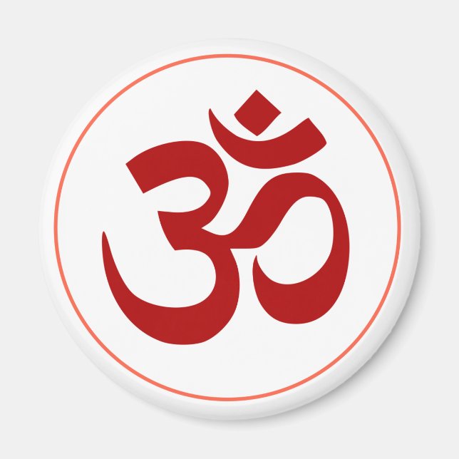 Aum or Om Symbol (Dark red color) Magnet (Front)