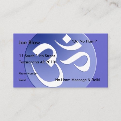 Aum or Om Symbol in blues Business Cards