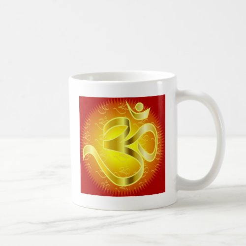 Aum or Om Symbol in yellows  reds Coffee Mug