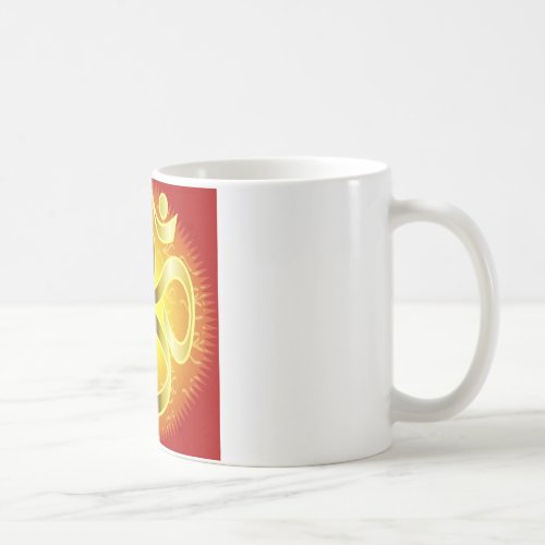 Aum or Om Symbol in yellows  reds Coffee Mug