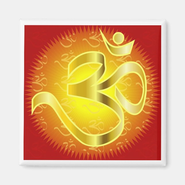 Aum or Om Symbol in yellows & reds Magnet (Front)