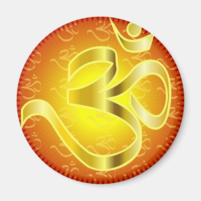 Aum or Om Symbol in yellows & reds Magnet (Front)