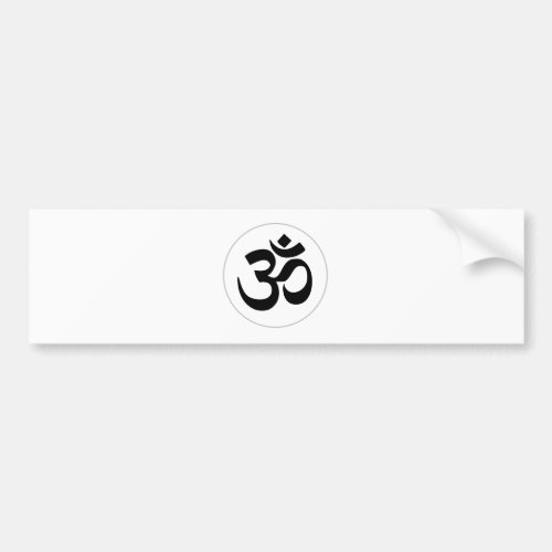 Aum Symbol Black with Silver Ring Bumper Sticker