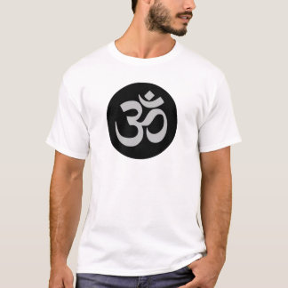 Aum Symbol, Silver and Black T-Shirt
