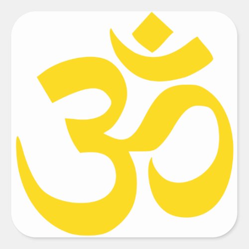 Aum Symbol Yellow Gold in Color Square Sticker