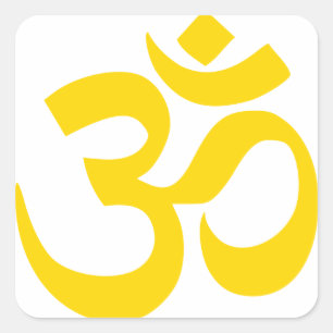 Aum Symbol (Yellow Gold in Color) Square Sticker