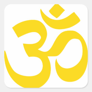 Aum Symbol (Yellow Gold in Color) Square Sticker