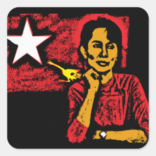 Aung San Suu Kyi Square Sticker