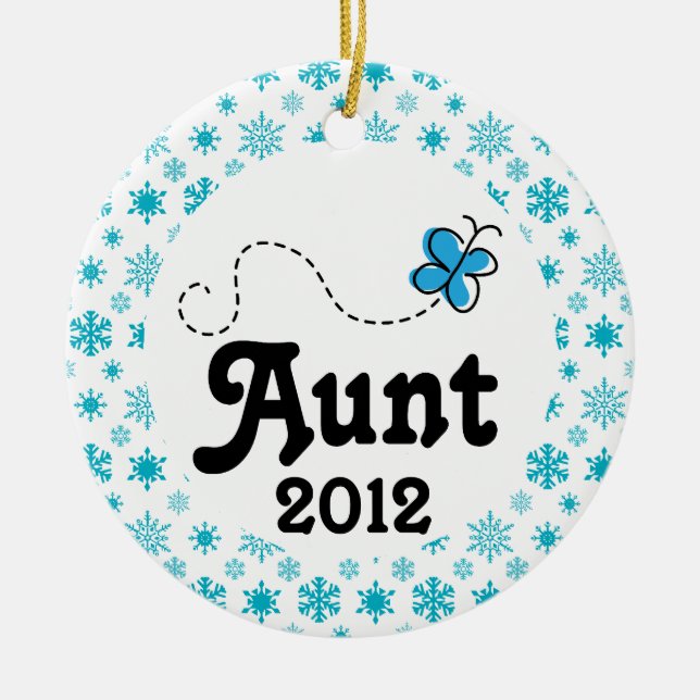 Aunt 2012 Personalized Snow Christmas Ornament (Front)