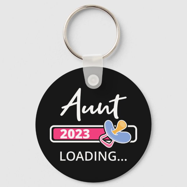 Aunt 2023 Loading I - Promoted To Auntie Keychain (Front)