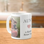 Aunt 2 Photo Coffee Mug<br><div class="desc">Personalized mug for the best aunt ever featuring 2 photos of her nieces and nephews,  "AUNT" or "AUNITIE" in elegant typography and a rose gold heart.  Add the names of her nieces and nephews.</div>