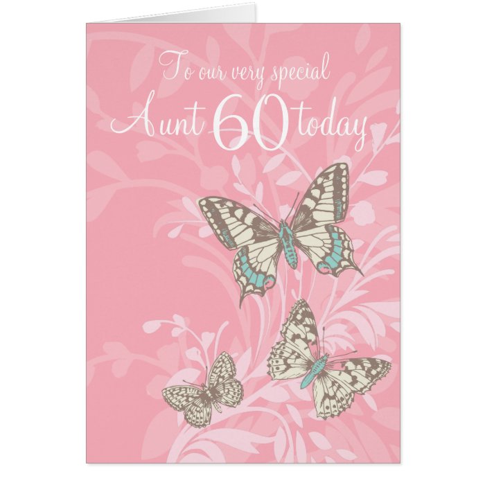 Aunt 60th birthday butterflies card
