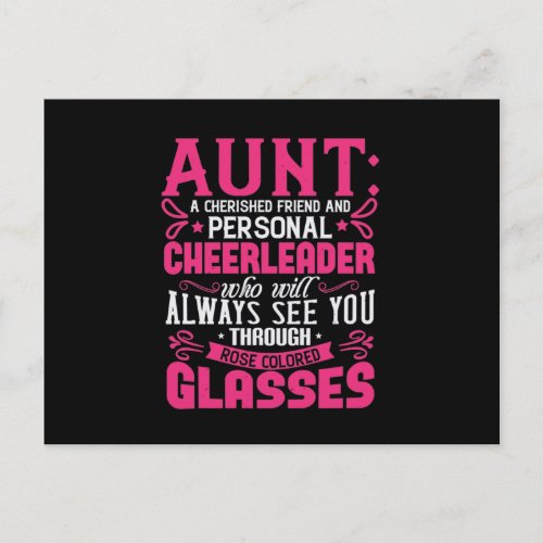 Aunt A Cherished Friend And Personal Cheerleader_0 Announcement Postcard