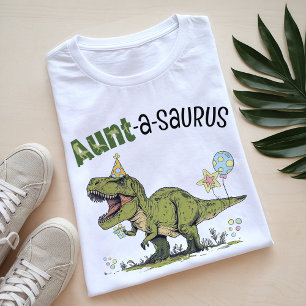 Aunt-a-saurus Dinosaur Theme Kids Birthday Party T-Shirt