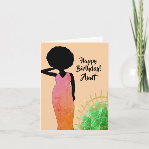 Aunt African American Woman Happy Birthday Card