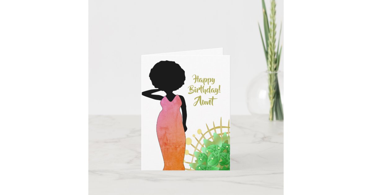 Aunt African American Woman Happy Birthday Card | Zazzle