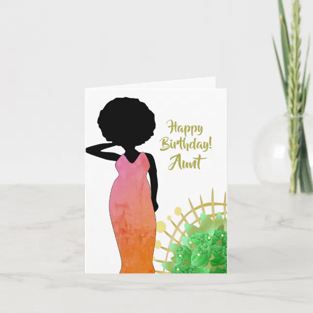 Aunt African American Woman Happy Birthday Card 