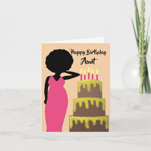 Aunt African American Woman Happy Birthday Card
