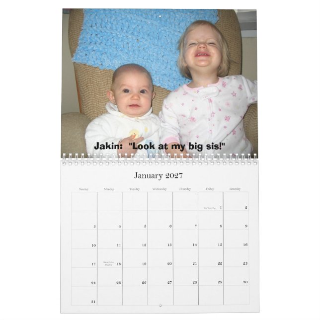 Aunt Amy's Calendar (Jan 2027)